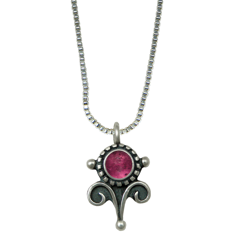 Sterling Silver Little Pink Pendant Necklace